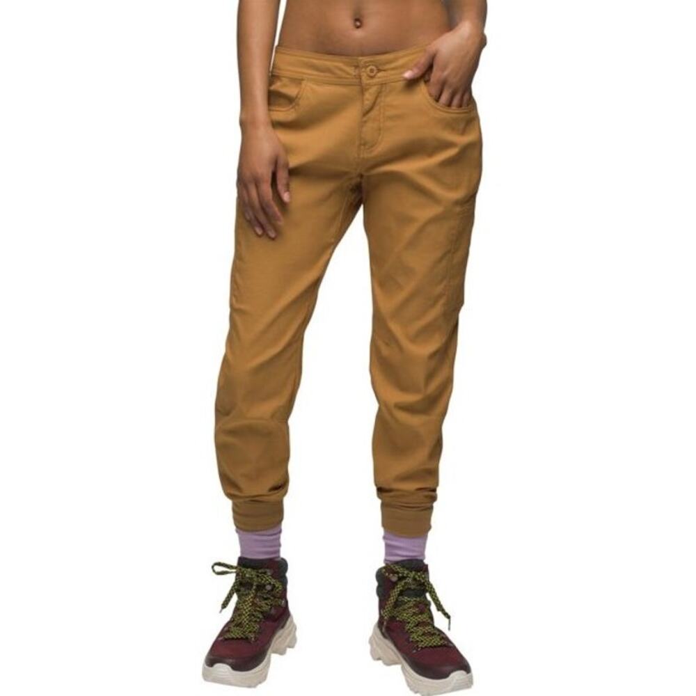 Prana Halle Jogger II Women 14 Khaki Brown Hiking Pants Stretch Cargo Outdoor